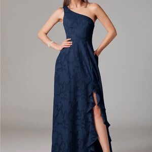 Azazie burnt out floral Ellianna Dark Navy